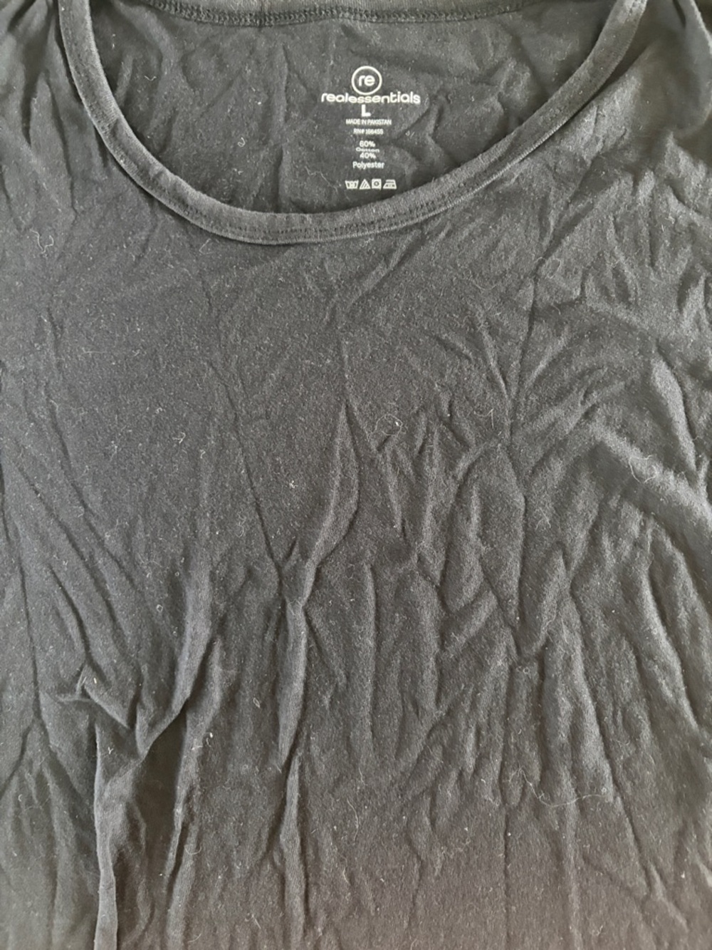 Real Essentials Women's Black Scoop Neck Tee